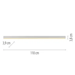 Paul Neuhaus LED Deckenlampe PURE-LINES Straight Kunststoff/Aluminium 110 x 3,8 x 3,9 cm Snow