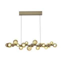 Paul Neuhaus LED Pendelleuchte E-POPUP 120 cm messingfarbig/braun