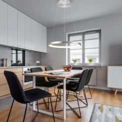 Paul Neuhaus LED Pendelleuchte HOOP 57 cm alu-/nickelfarbig