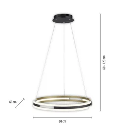 Paul Neuhaus LED Pendelleuchte Q-BELUGA Messing/ Schwarz matt