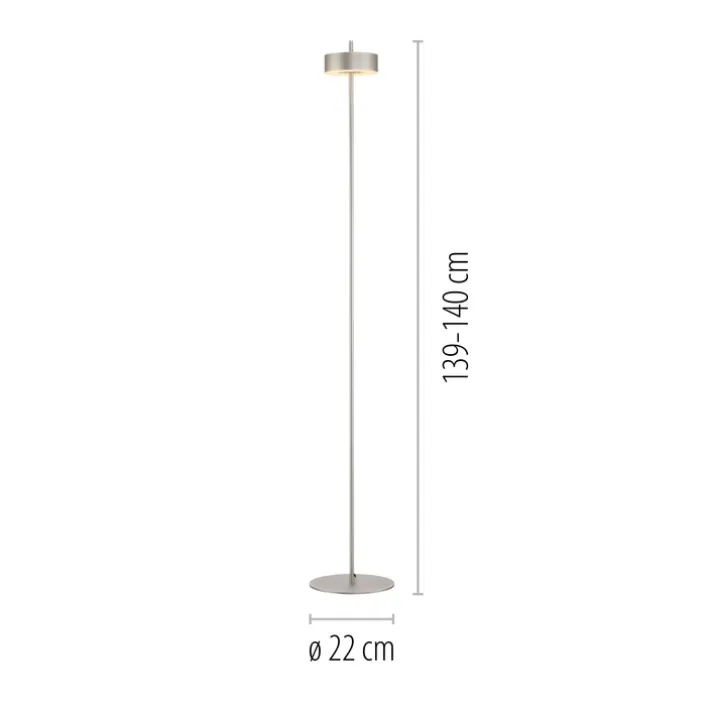 Paul Neuhaus LED Stehlampe Q-ROTATE 22 cm alu-/nickelfarbig