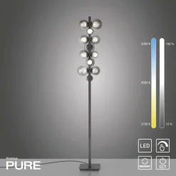 Paul Neuhaus LED Stehlampe PURE POPUP 12-flg grau