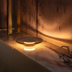 Paul Neuhaus LED Tischlampe PURE MOON 32 cm messingfarbig