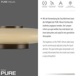 Paul Neuhaus LED Tischlampe PURE VITRUM 32 cm braun