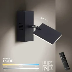 Paul Neuhaus LED Wandleuchte mit Spot PURE-MIRA schwarz