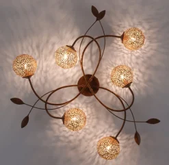 Paul Neuhaus Retrofit Deckenlampe GRETA 6-flg rostfarbig