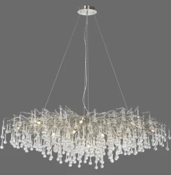 Paul Neuhaus Retrofit Kronleuchter ICICLE 150 x 75 cm stahlfarbig