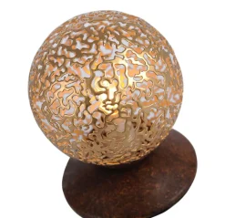 Paul Neuhaus Retrofit Tischlampe GRETA 1-flg rostfarbig/goldfarbig