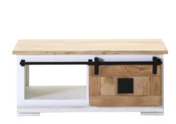 PHILL HILL Couchtisch LEWIS 95 x 65 x 45 cm Mango massiv/weiß/schwarz