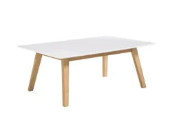 PHILL HILL Couchtisch RIBE 110 x 70 cm Eiche massiv/ Platte furniert weiß