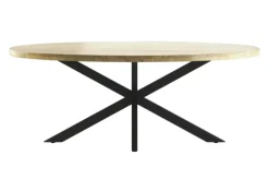 PHILL HILL Esstisch LEWIS 220 x 100 x 77 cm Mango massiv/schwarz