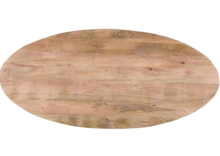 PHILL HILL Esstisch LEWIS 220 x 100 x 77 cm Mango massiv/schwarz