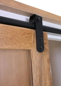 PHILL HILL Vitrine LEWIS 100 x 190 x 45 cm Mango massiv/weiß/schwarz