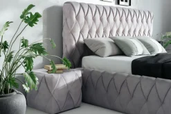 Polsterbett ADRIAN DELUXE silber 180 x 200 cm