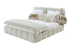 Polsterbett BALOON 180 x 200 cm weiß