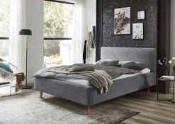 Polsterbett LINUS POSO 140 x 200 cm grau