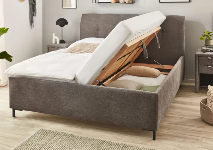 Polsterbett SIZELESS grau