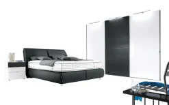 Polsterbett SUPREME COMFORT 180 x 200 cm Lederbezug schwarz