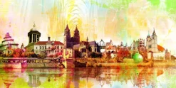 PRO ART Alu-Art Bild MAGDEBURG SKYLINE 100 x 200 cm mehrfarbig