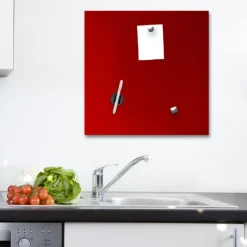 PRO ART Memoboard 50 x 50 cm Metall rot
