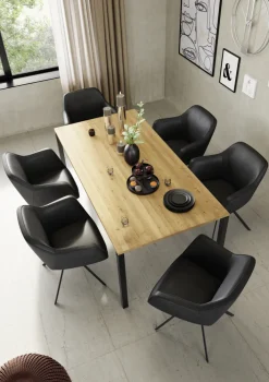 PURO Amlehnstuhl VENEDIG Lederbezug schwarz