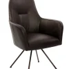 PURO Armlehnstuhl RENATA 95 x 63 x 68 cm Braun/Schwarz Leder/Metall
