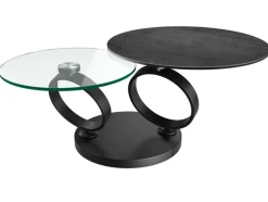 Puro Couchtisch EOLIA 130x75 cm Titan / Klarglas