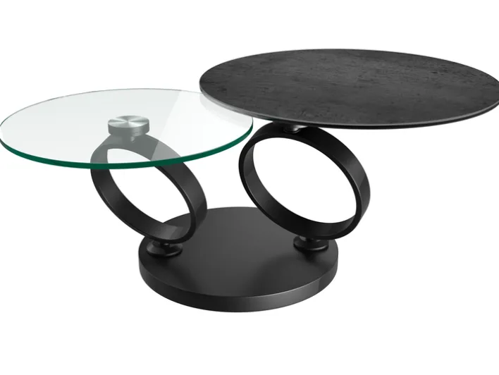 Puro Couchtisch EOLIA 130x75 cm Titan / Klarglas