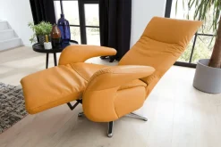 PURO Fernsehsessel CERGY M2-V3 Lederbezug curry