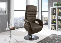 PURO Fernsehsessel CERGY S1-V1 Motor /Lederbezug mocca