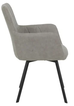 Quartier Armlehnstuhl LAURI 2er Set 57 x 60 x 89 cm Grau/Schwarz