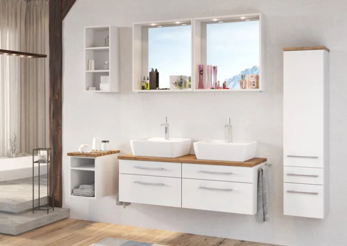 Regal DAVOS 30 x 41 cm Weiß matt/ Wotan Eiche