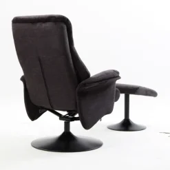 Relaxsessel mit Hocker IDA grau-charcoal