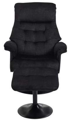 Relaxsessel mit Hocker IDA grau-charcoal