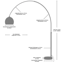 Retrofit Bogenlampe chromfarbig /weiß /Marmor weiß