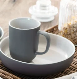 Ritzenhoff & Breker Pastaschale JASPER 4er Set grau/ weiß