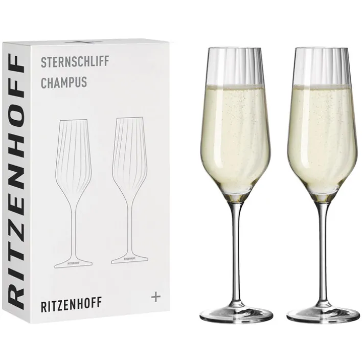 RITZENHOFF Champagnerglas STERNSCHLIFF 2er Set