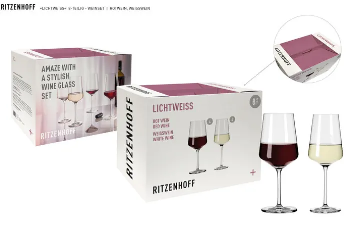 RITZENHOFF Weinglas Set LICHTWEISS 8-teilig