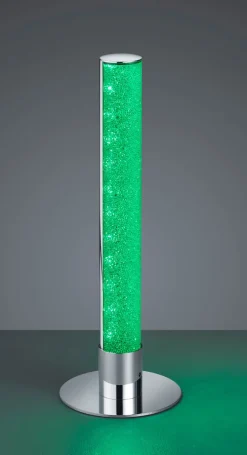 RL LED Tischlampe LEIA mit Fernbedienung 40 cm Metall/Acryl chromfarbig/transparent