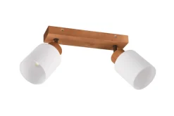 RL Retrofit Deckenlampe mit 2 Spots ASSAM Holz naturfarbig