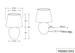 RL Retrofit Tischlampe ABBY 28 cm weiß