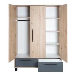 roba Baby-Kleiderschrank ARTESANA braun/ grau