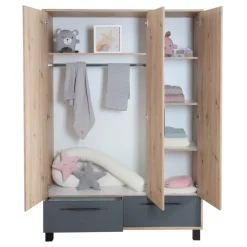 roba Baby-Kleiderschrank ARTESANA braun/ grau