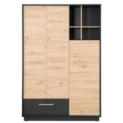 roba Kinder-Drehtürenschrank LENN anthrazit/ braun