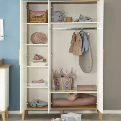 roba Kinder-Drehtürenschrank PAULINE weiß/ braun