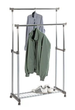 Rollgarderobe 95 x 95-170 x 43 cm Metall chromfarbig