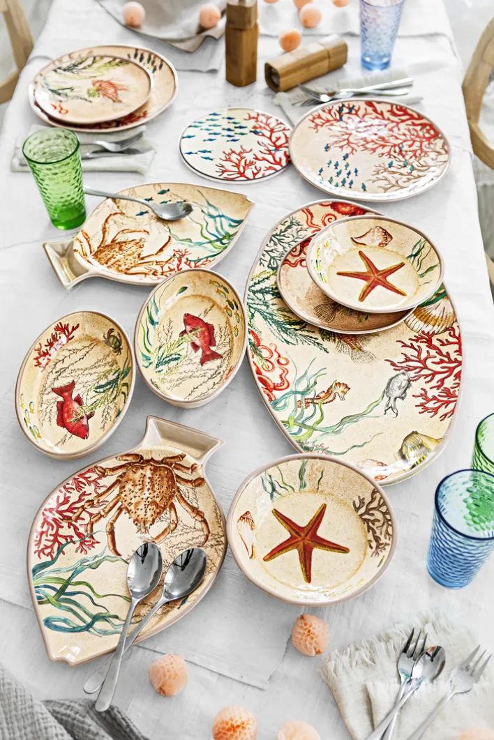 ROSE & TULIPANI Servierplatte oval SEA LIFE 2er Set