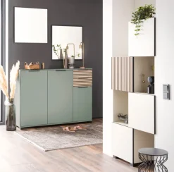 Schieberegal ALEXA 40(70) x 165,1 cm cremebeige/braun