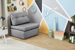 Schlafsessel TUNA 85 x 82 cm Stoffbezug dunkelgrau