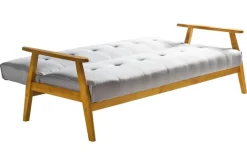 Schlafsofa hellgrau Webstoff